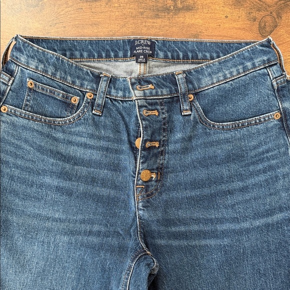 J. Crew Mid-Rise Flare Crop Jeans - Picture 2 of 7